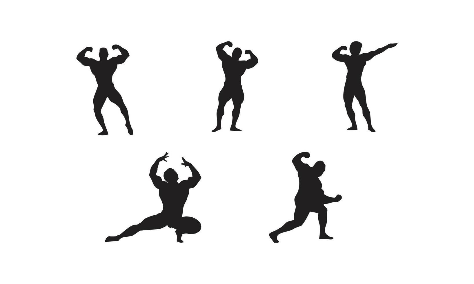 klassiek verschillend bodybuilding poses vector