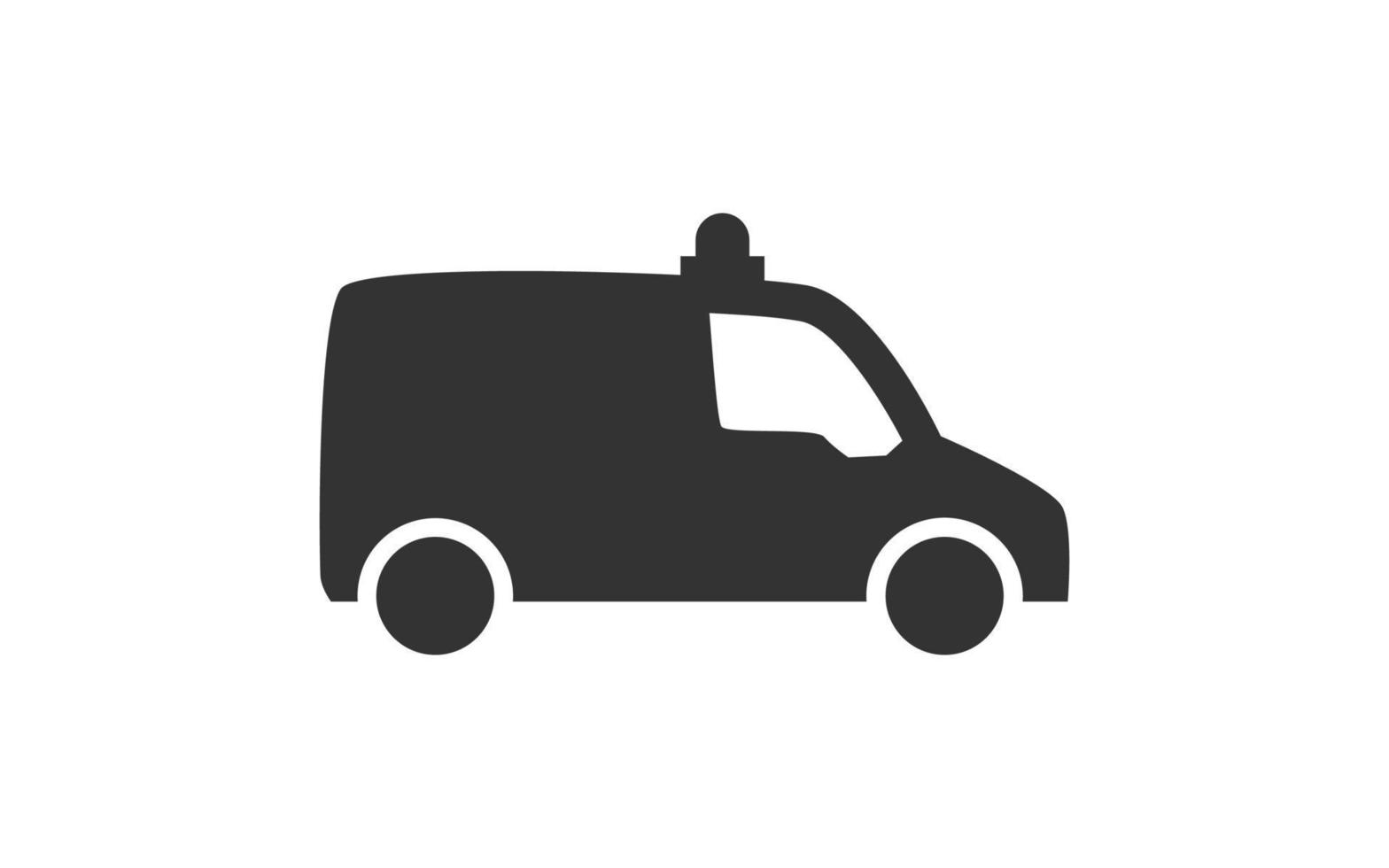 ambulance auto icoon logo voor sjabloon vector met zwart kleur.