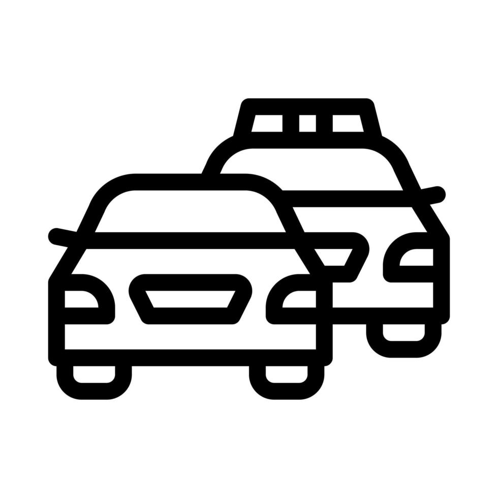 Politie en crimineel auto icoon schets illustratie vector