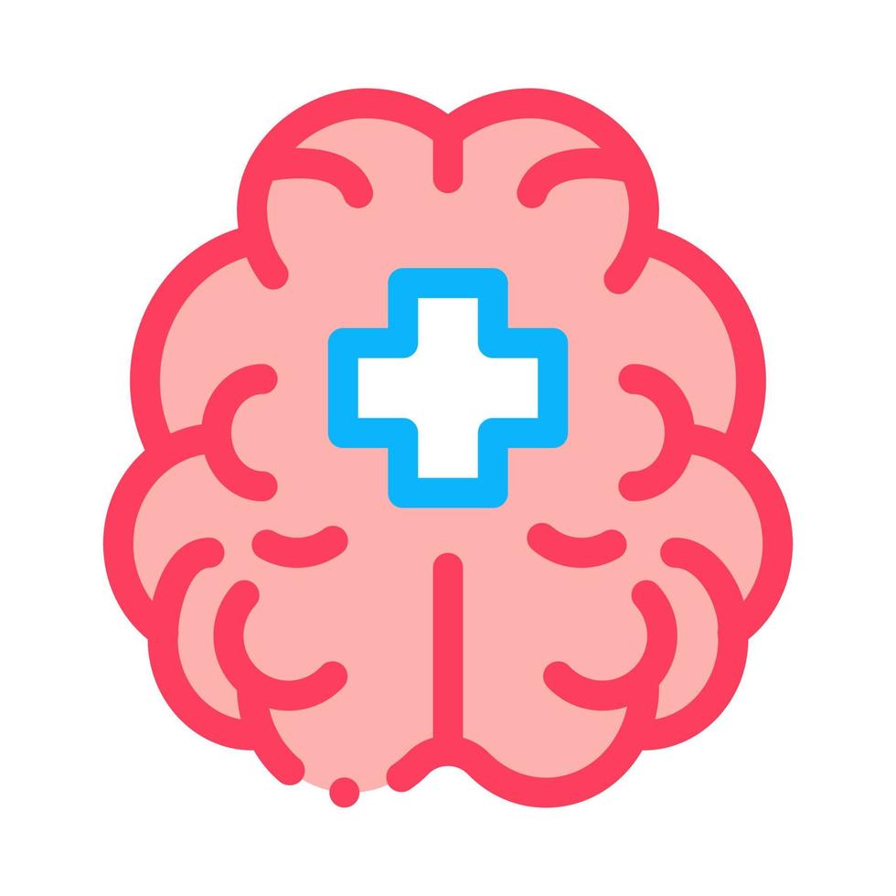 hersenen en medisch kruis icoon schets illustratie vector