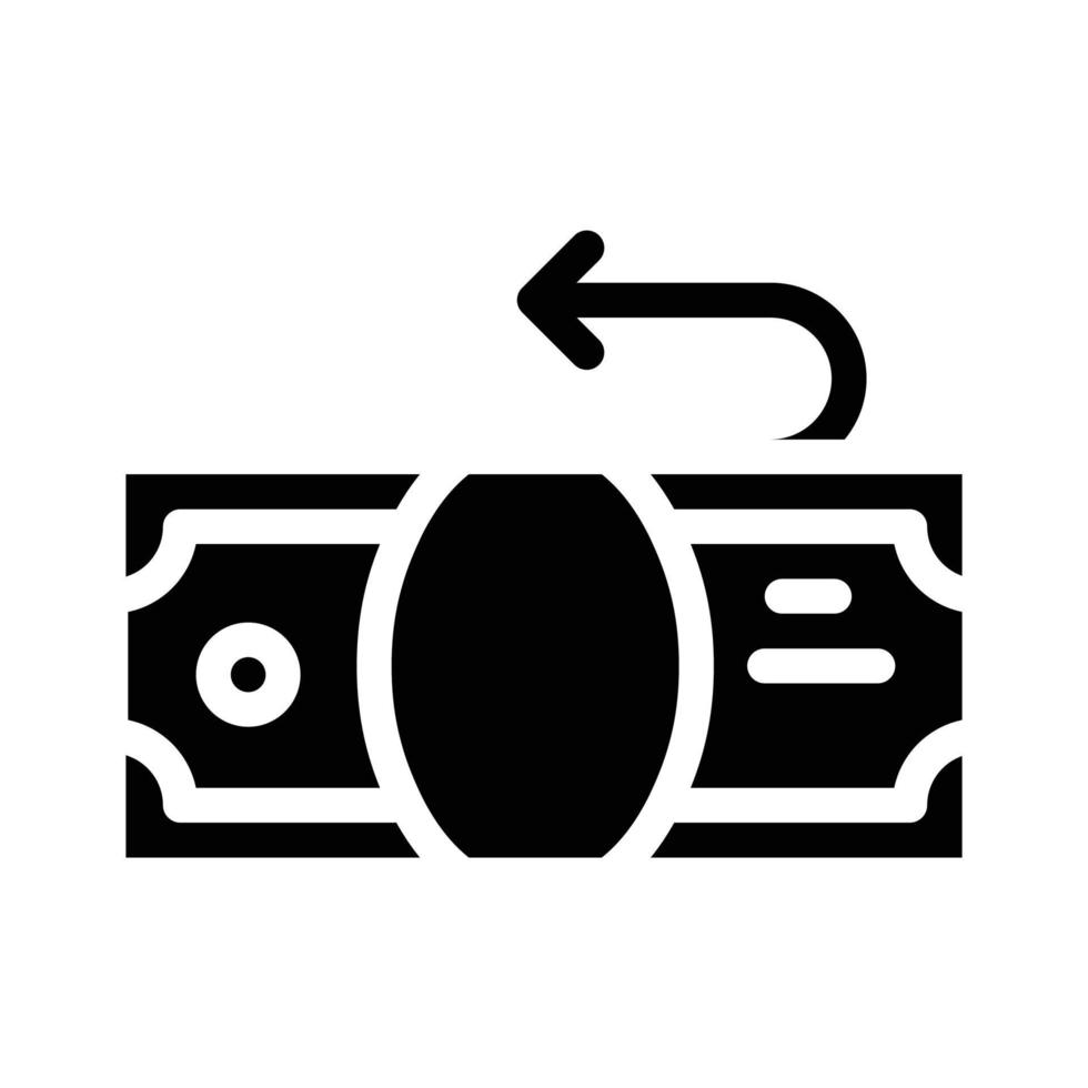 geld bankbiljet aankoop glyph icoon vector illustratie