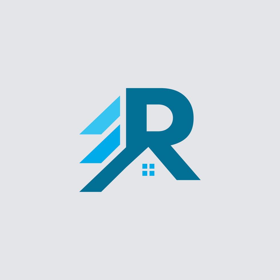 eerste letter r onroerend goed en huis logo ontwerp vectorillustratie vector