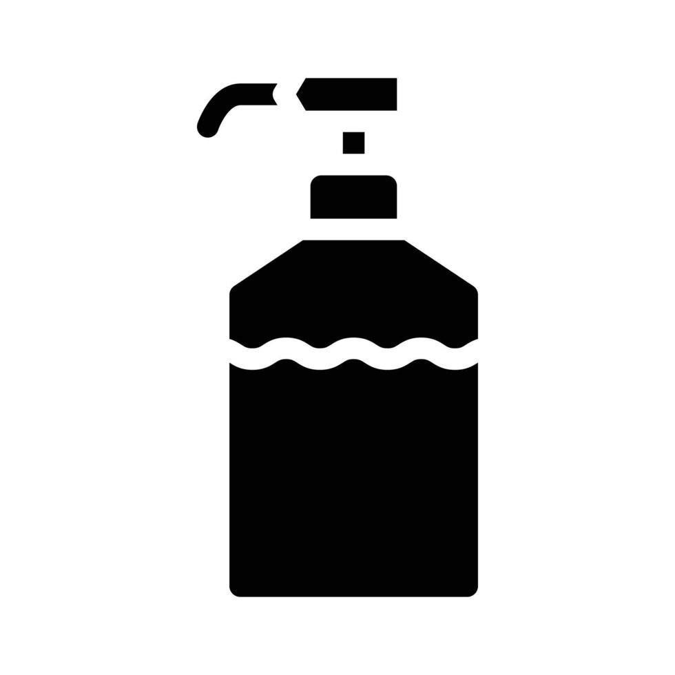 ontsmettingsmiddel fles met pomp glyph icoon vector illustratie
