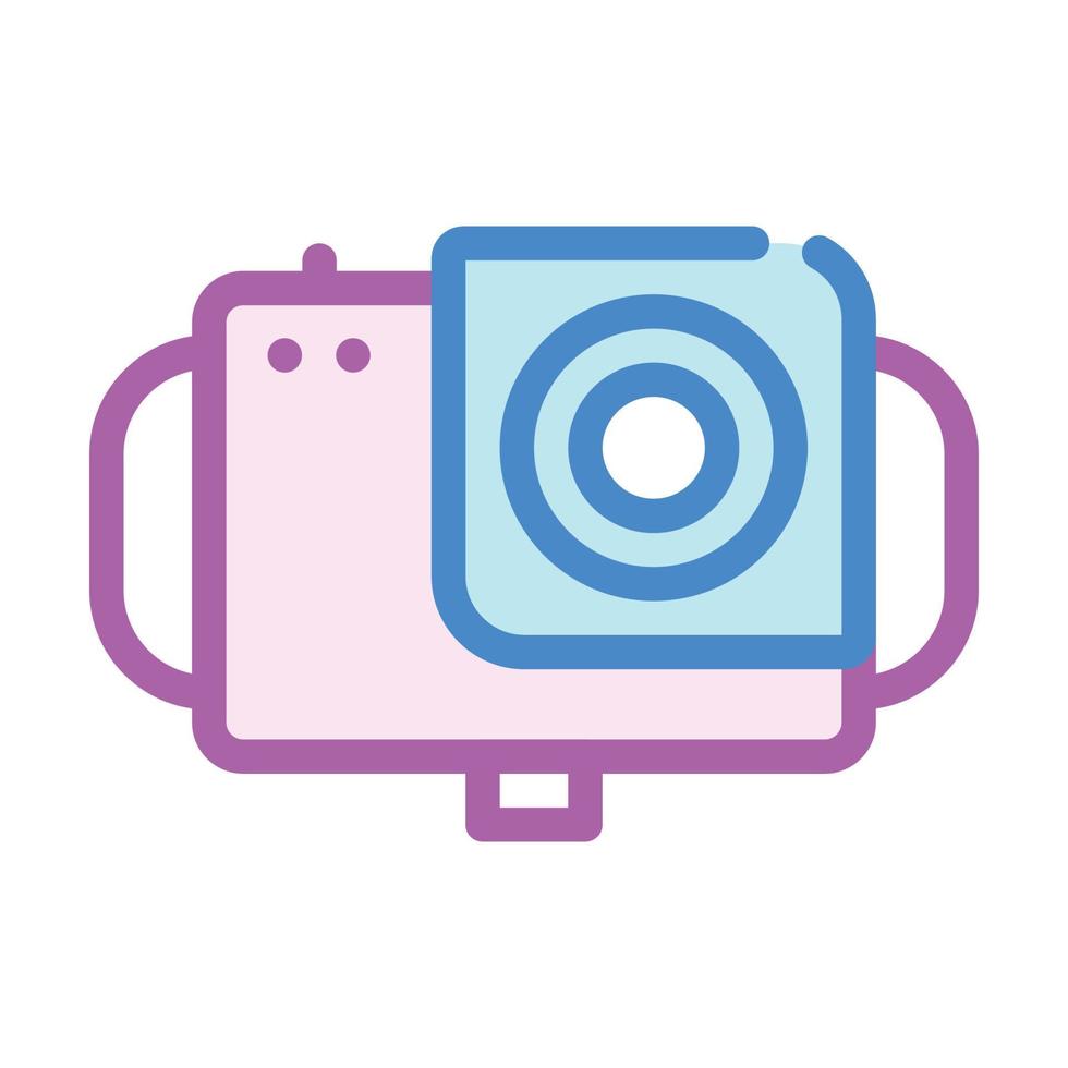 waterbestendig video camera kleur icoon vector illustratie