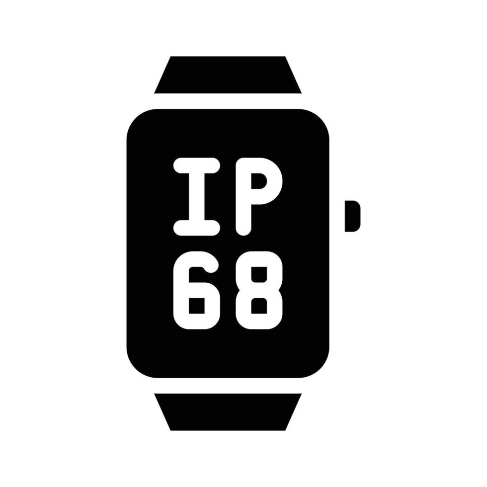 ip68 slim kijk maar waterbestendig bescherming glyph icoon vector illustratie