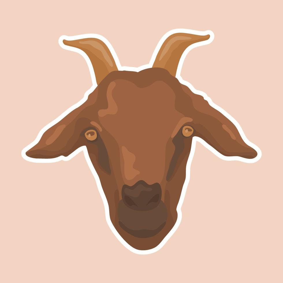 een detailopname illustratie van een geit hoofd beeld van een geit met een hand- getrokken techniek vector