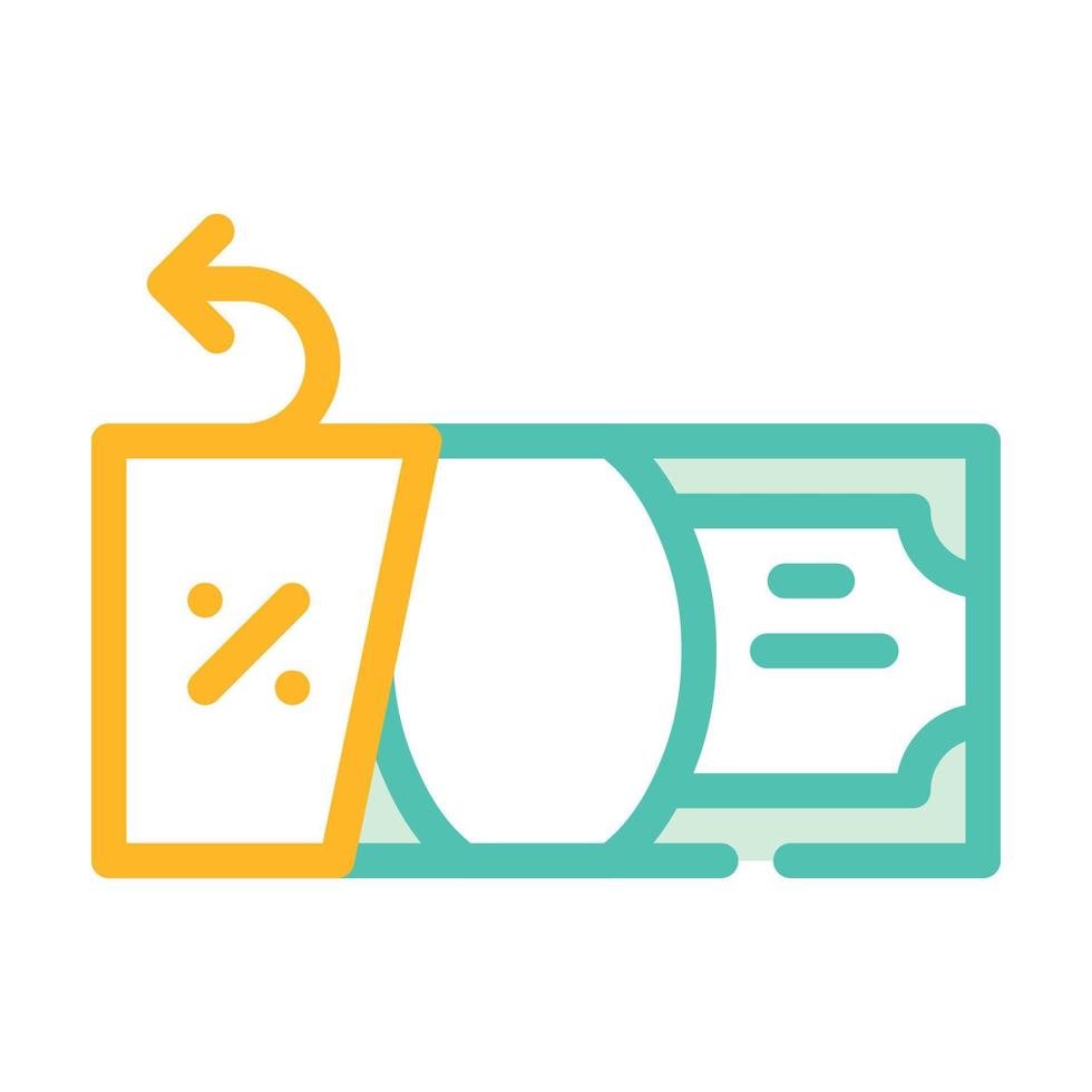 geld delen van cashback kleur icoon vector illustratie