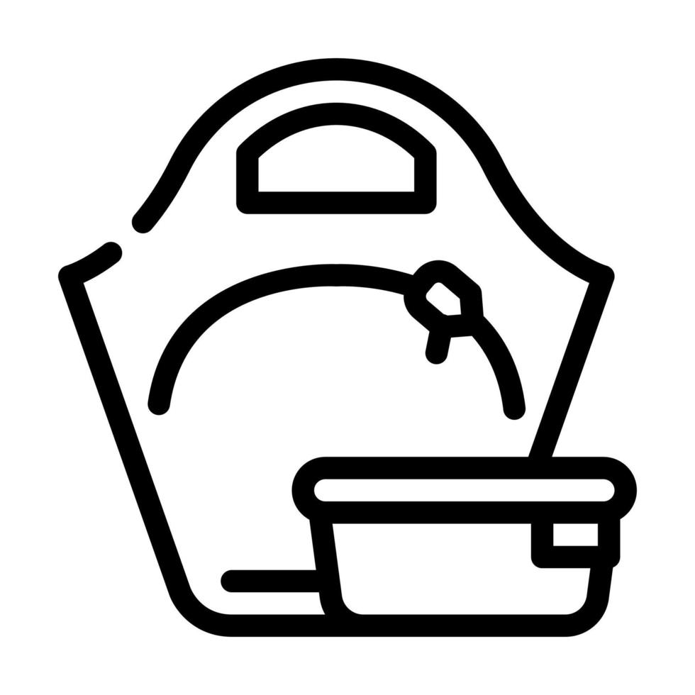Dames lunchbox lijn icoon vector illustratie zwart