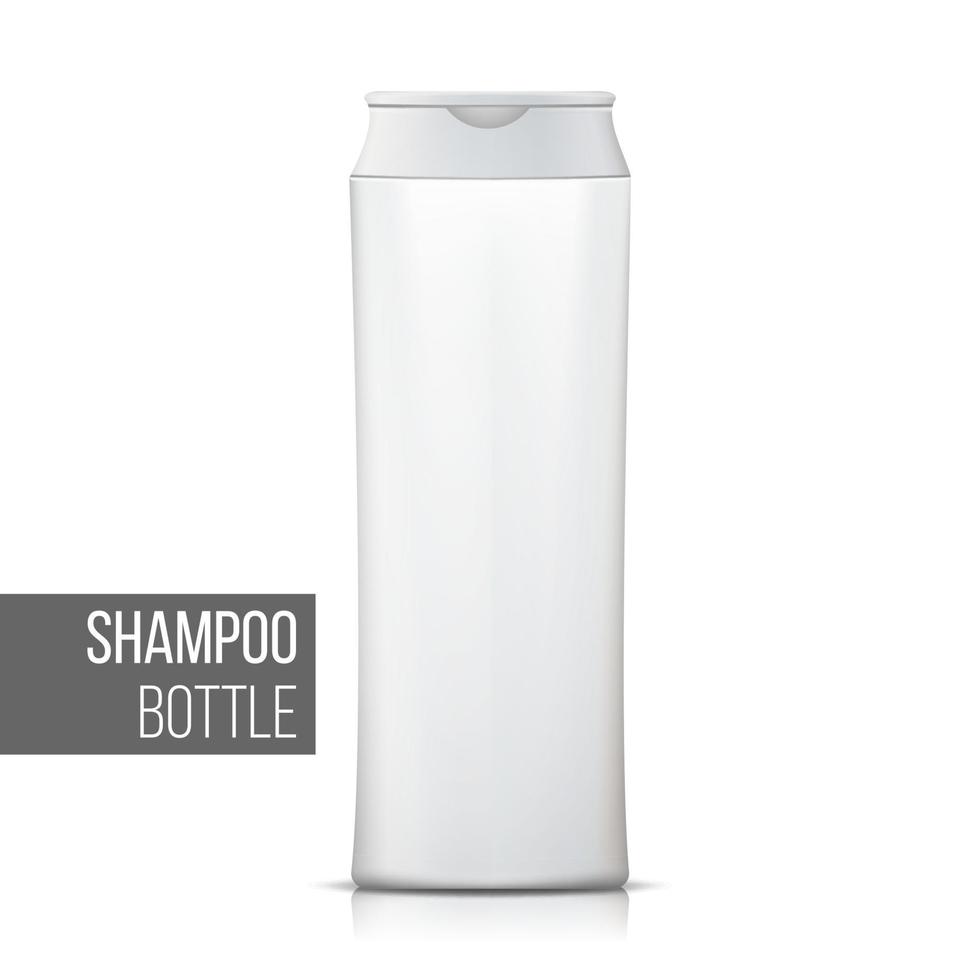 wit shampoo fles vector. leeg realistisch fles. kunstmatig houder pakketjes. geïsoleerd Aan wit illustratie vector