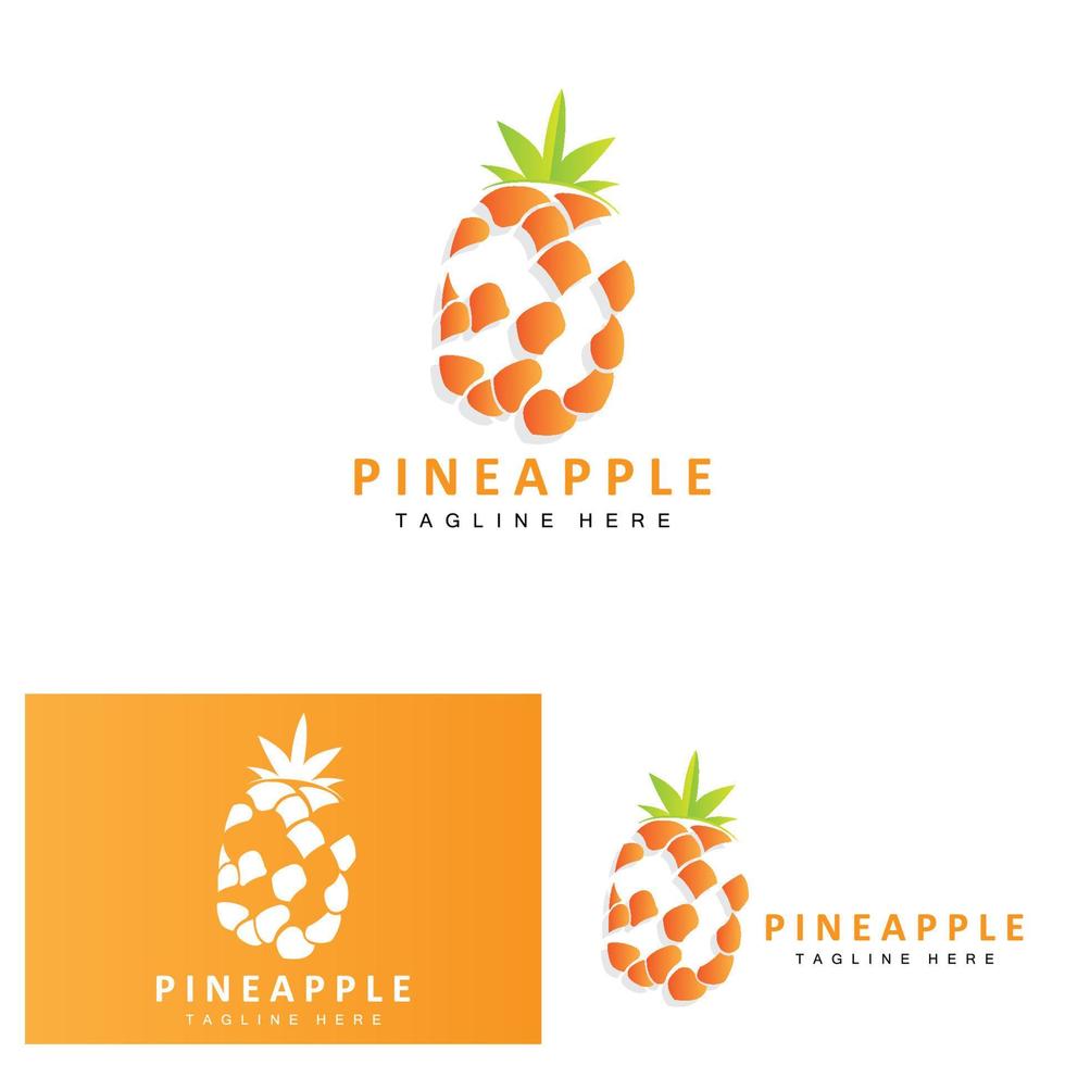 ananas logo ontwerp, vers fruit vector, plantage illustratie, fruit Product merk etiket vector