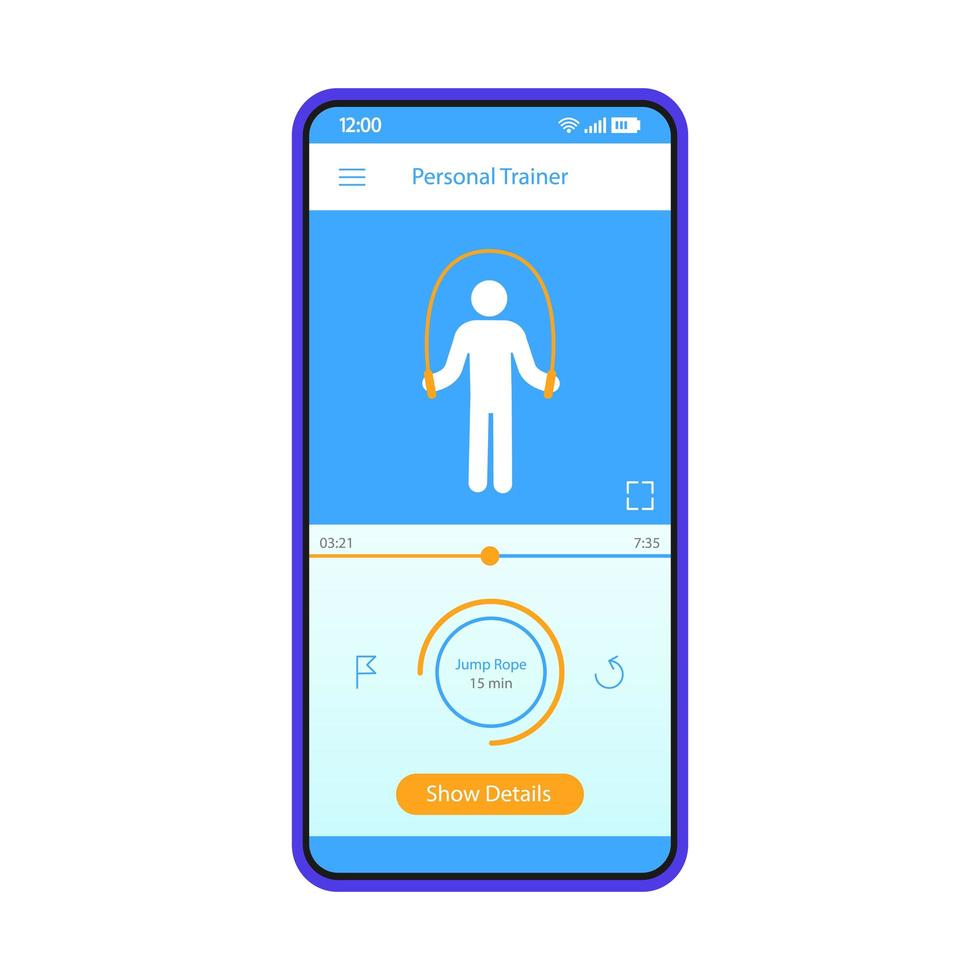 workout app smartphone-interfacesjabloon vector