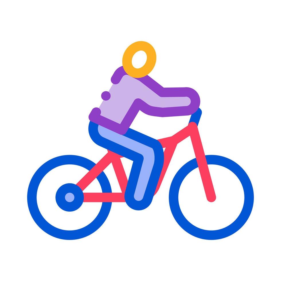 Mens Aan fiets icoon vector schets illustratie