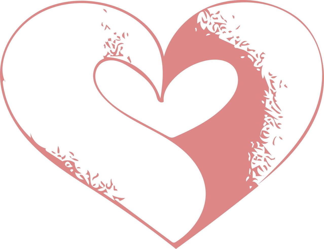 roze kleur liefde hart vorm ontwerp vector