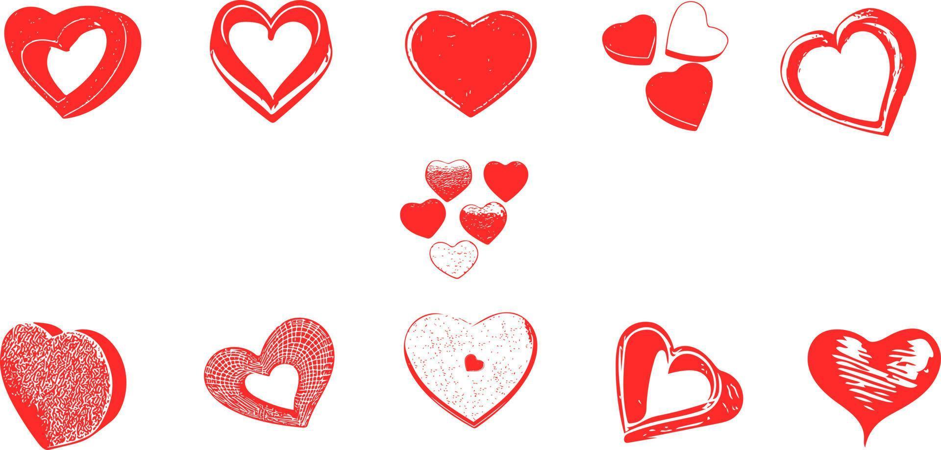 rood kleur liefde hart ontwerpen Aan wit achtergrond vector
