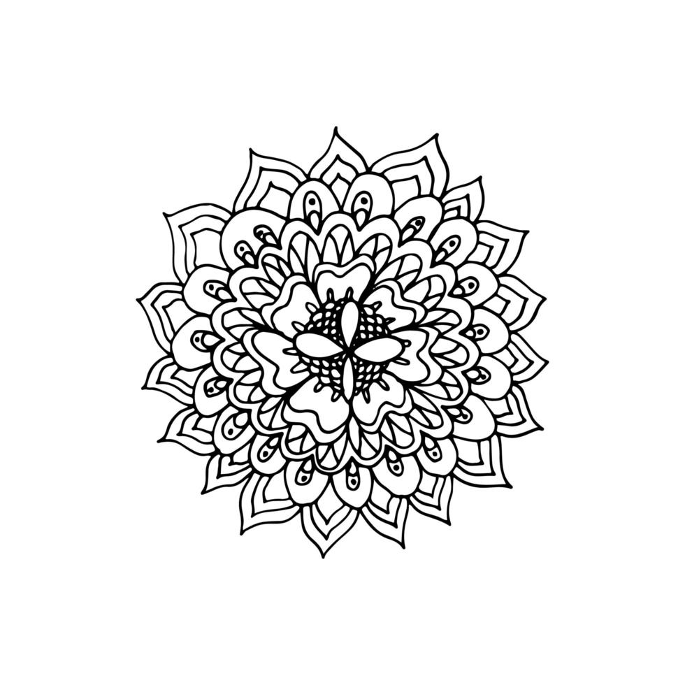 bloem mandala pictogram vector