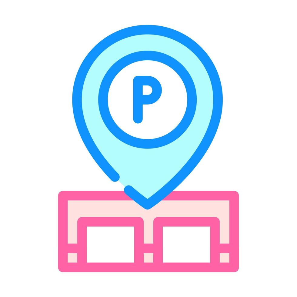 GPS Mark van parkeren plaats kleur icoon vector illustratie