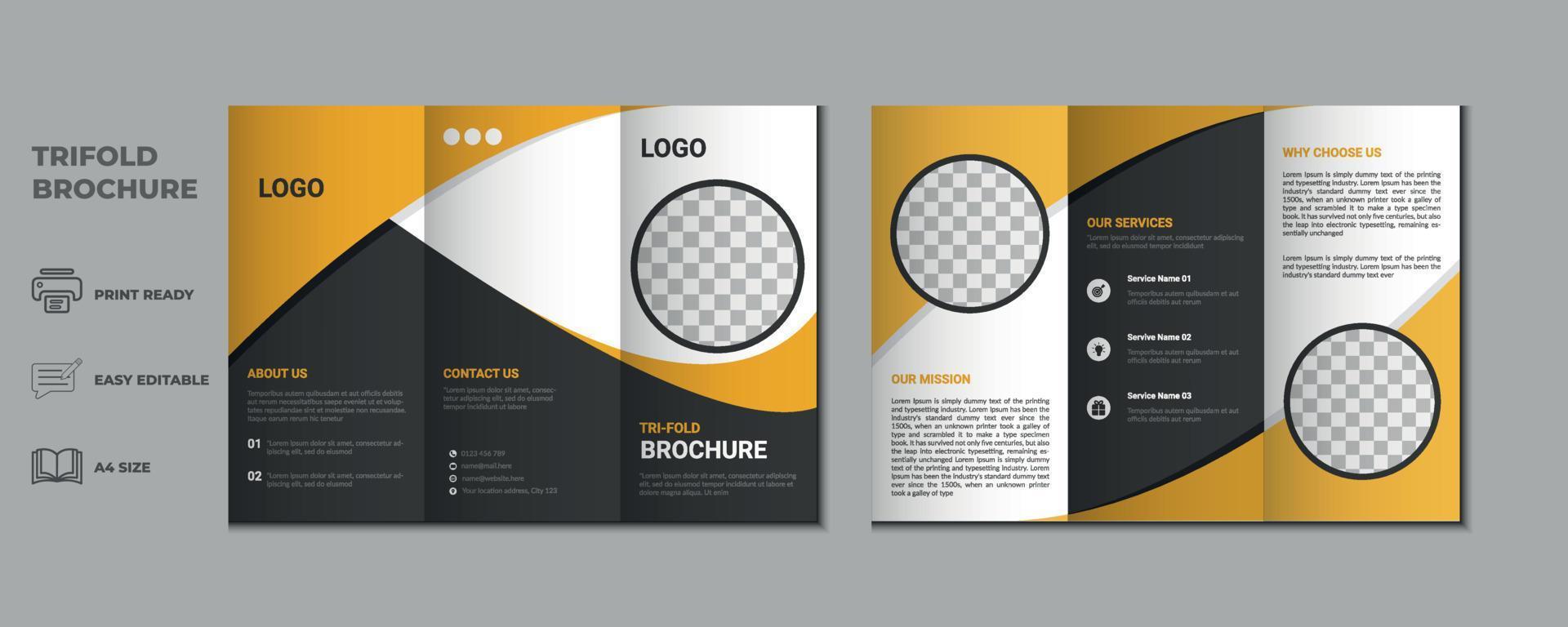 drievoud brochure voorstel brochure folder jaar- verslag doen van tijdschrift Hoes bladzijde drie vouwen lay-out boekje bedrijf profiel portefeuille vector sjabloon en adverteren presentatie ontwerp