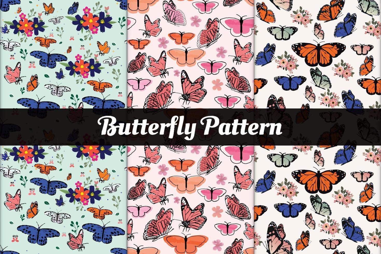 naadloos patroon met vlinders. vector illustratie