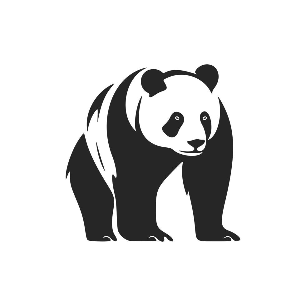 gemakkelijk en elegant zwart en wit panda vector logo.