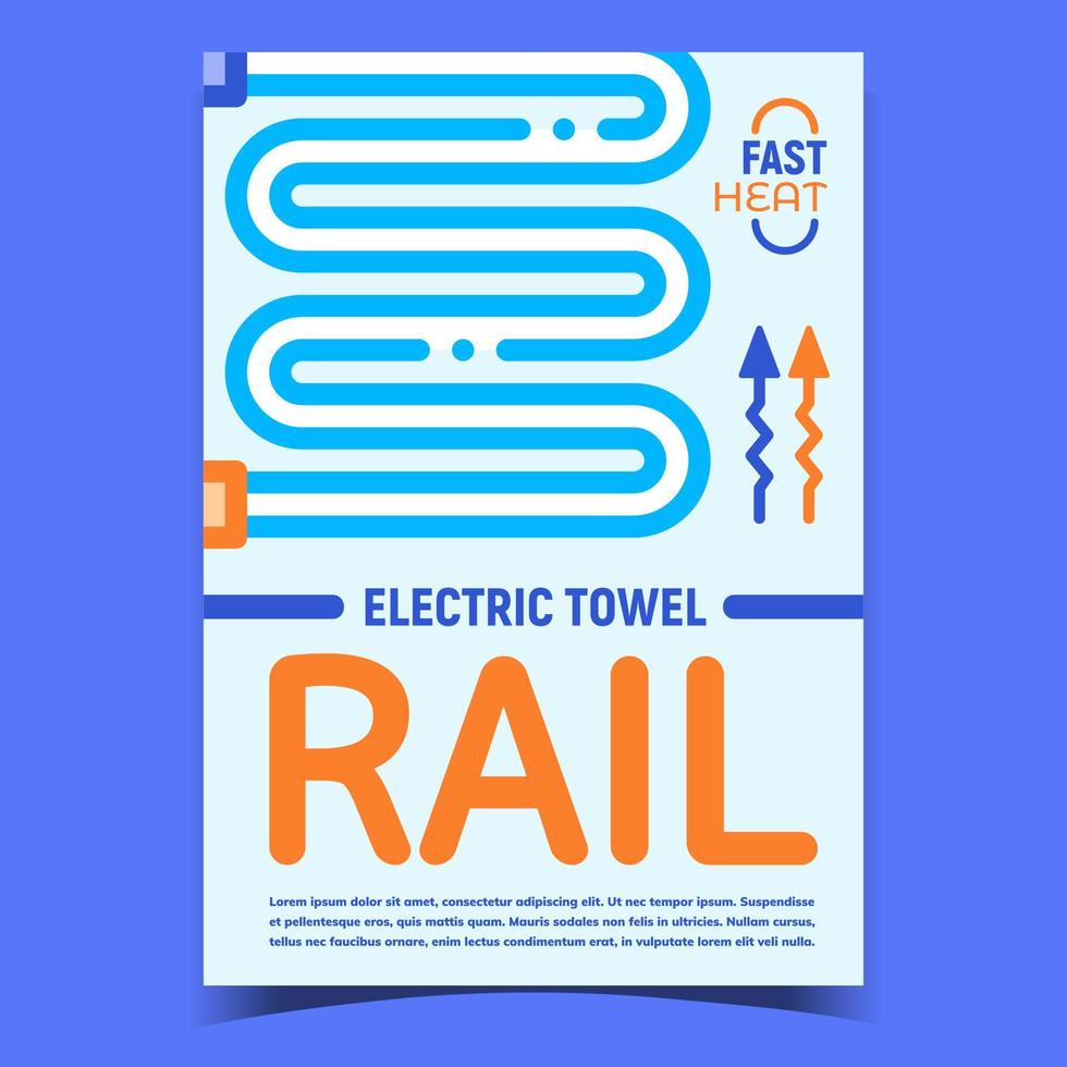 elektrisch handdoek het spoor radiator promo poster vector