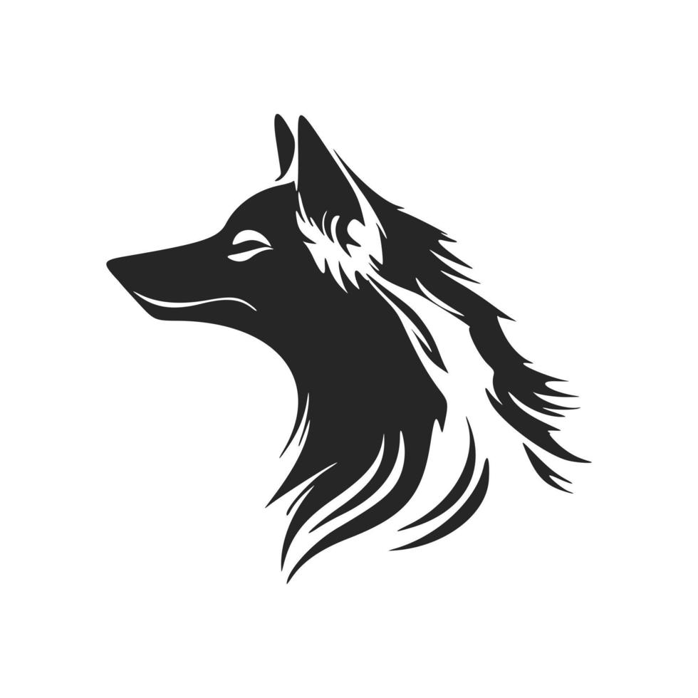 monochroom vector logo beeltenis een wolf.