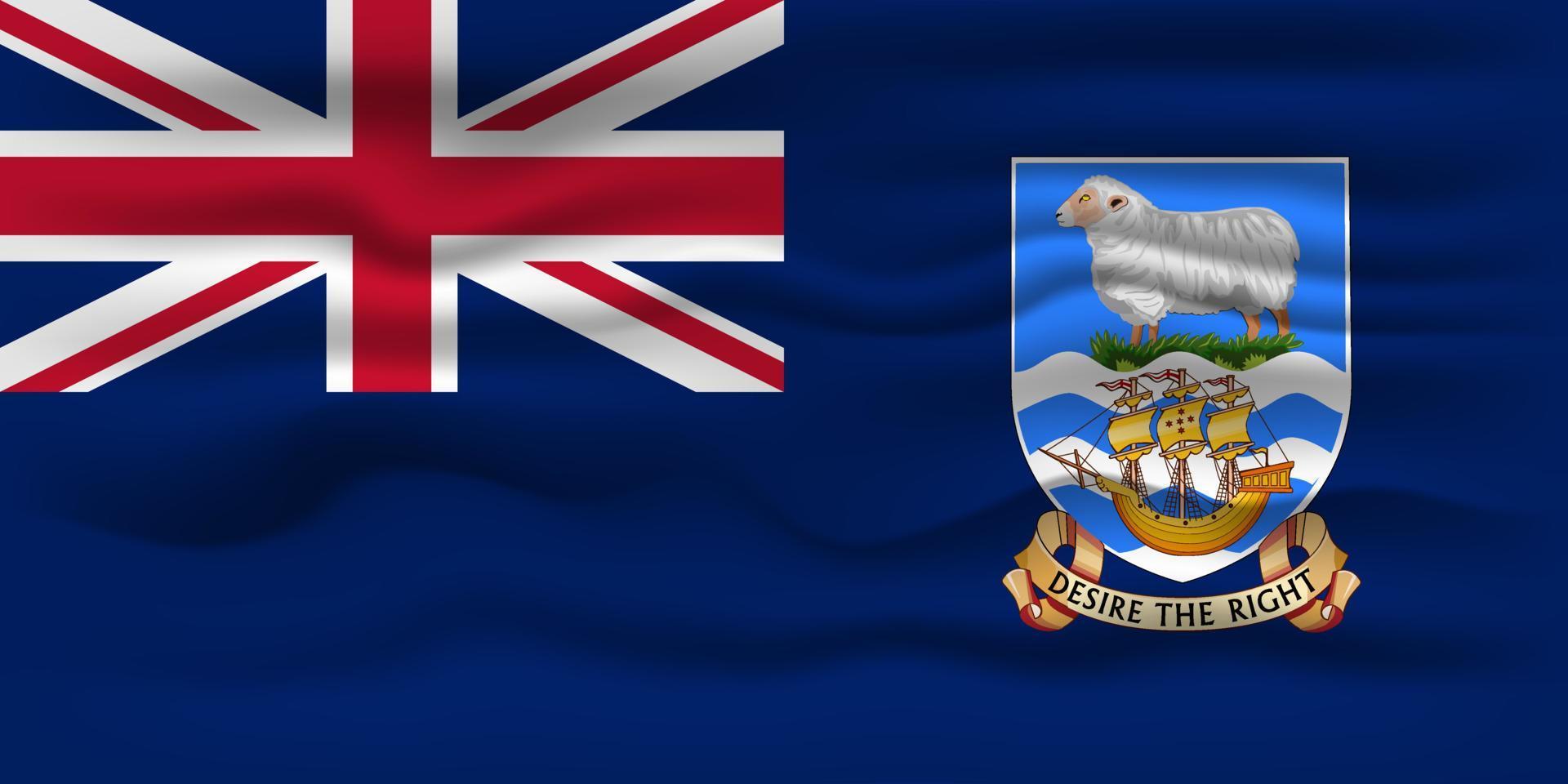 golvend vlag van de land Falkland eilanden. vector illustratie.