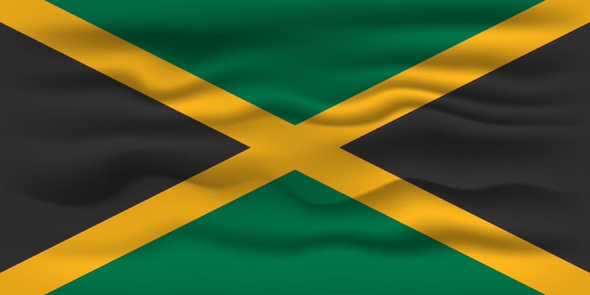 golvend vlag van de land Jamaica. vector illustratie.