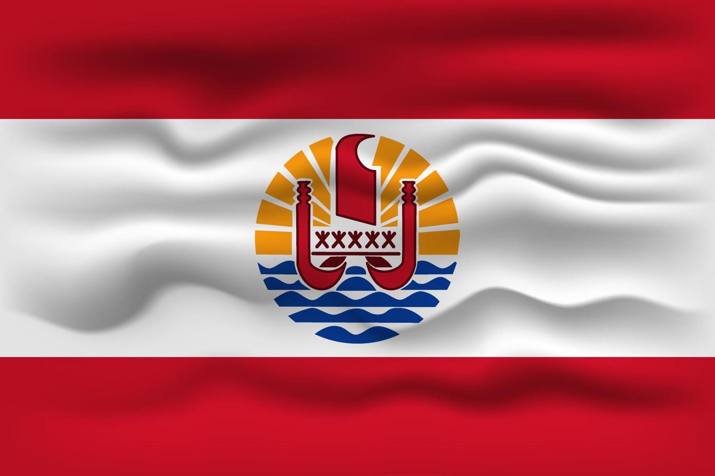 golvend vlag van de land Frans Polynesië. vector illustratie.