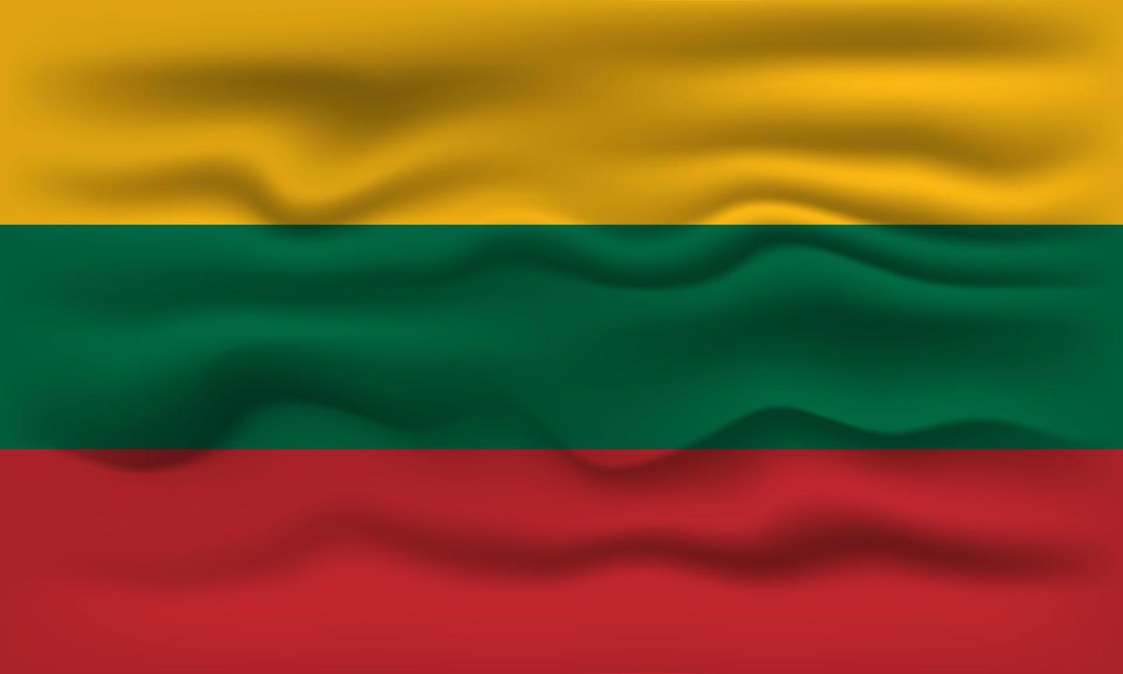 golvend vlag van de land Litouwen. vector illustratie.