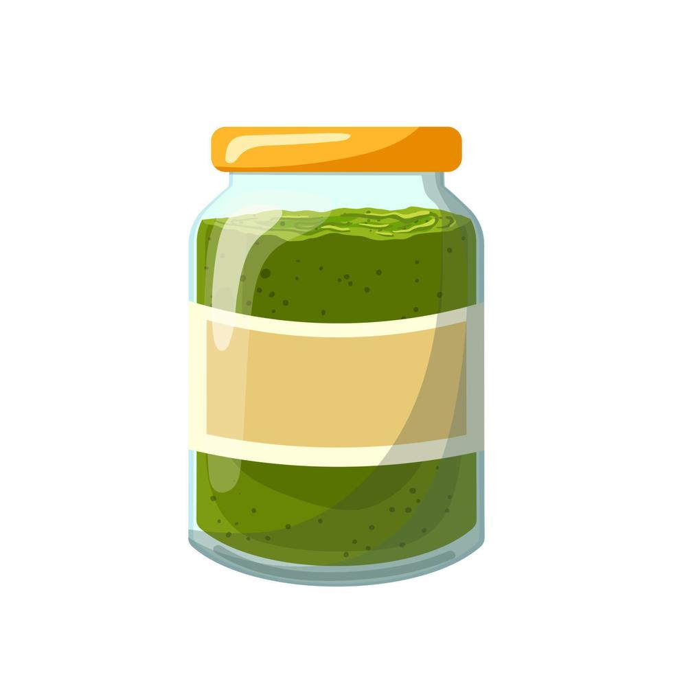 pesto fles tekenfilm vector illustratie