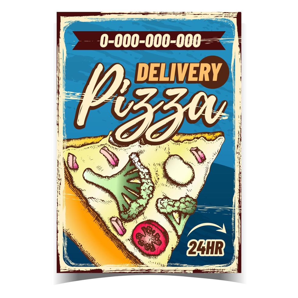 levering pizza onderhoud adverteren banier vector