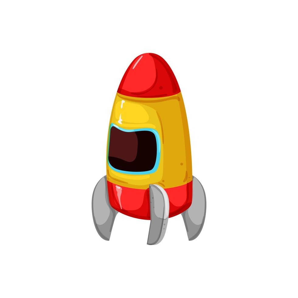 vlieg raket speelgoed- tekenfilm vector illustratie