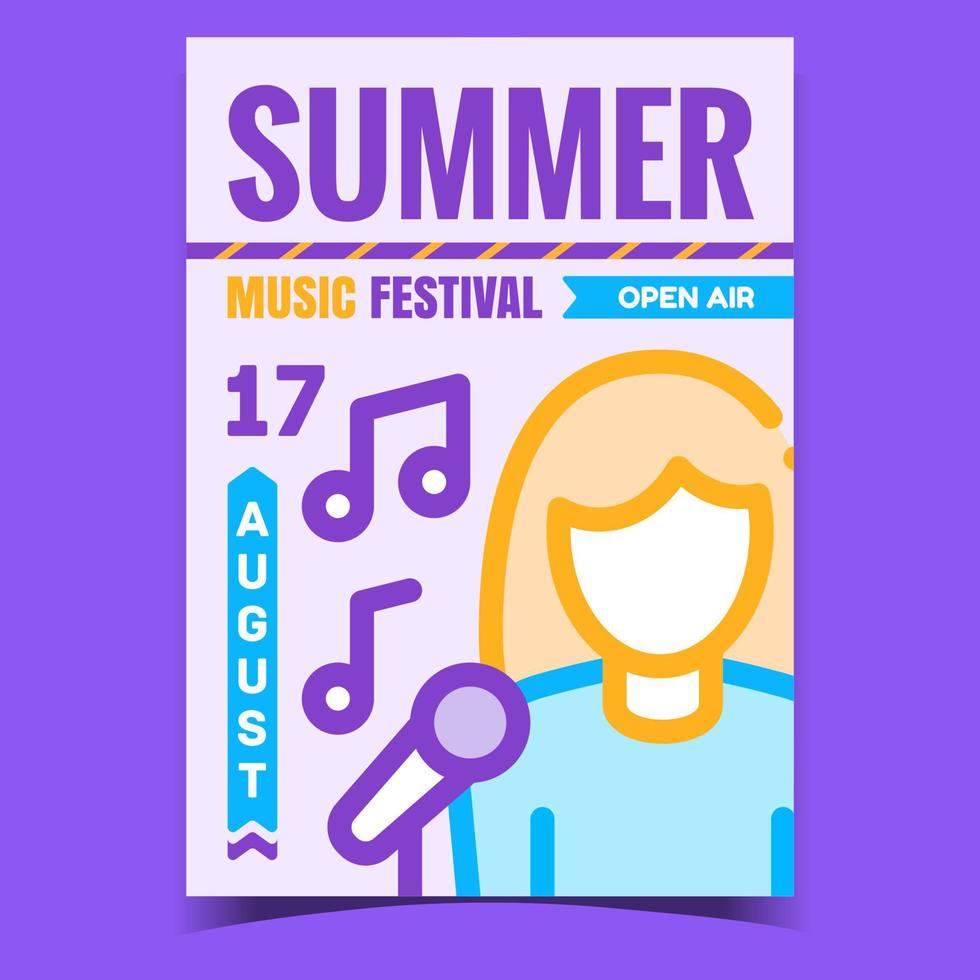 zomer muziek- festival creatief promo poster vector