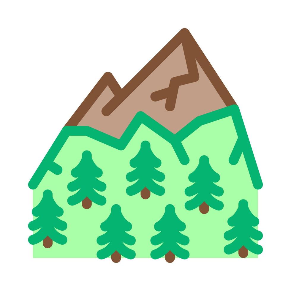 berg landskape met vegetatie icoon vector schets illustratie