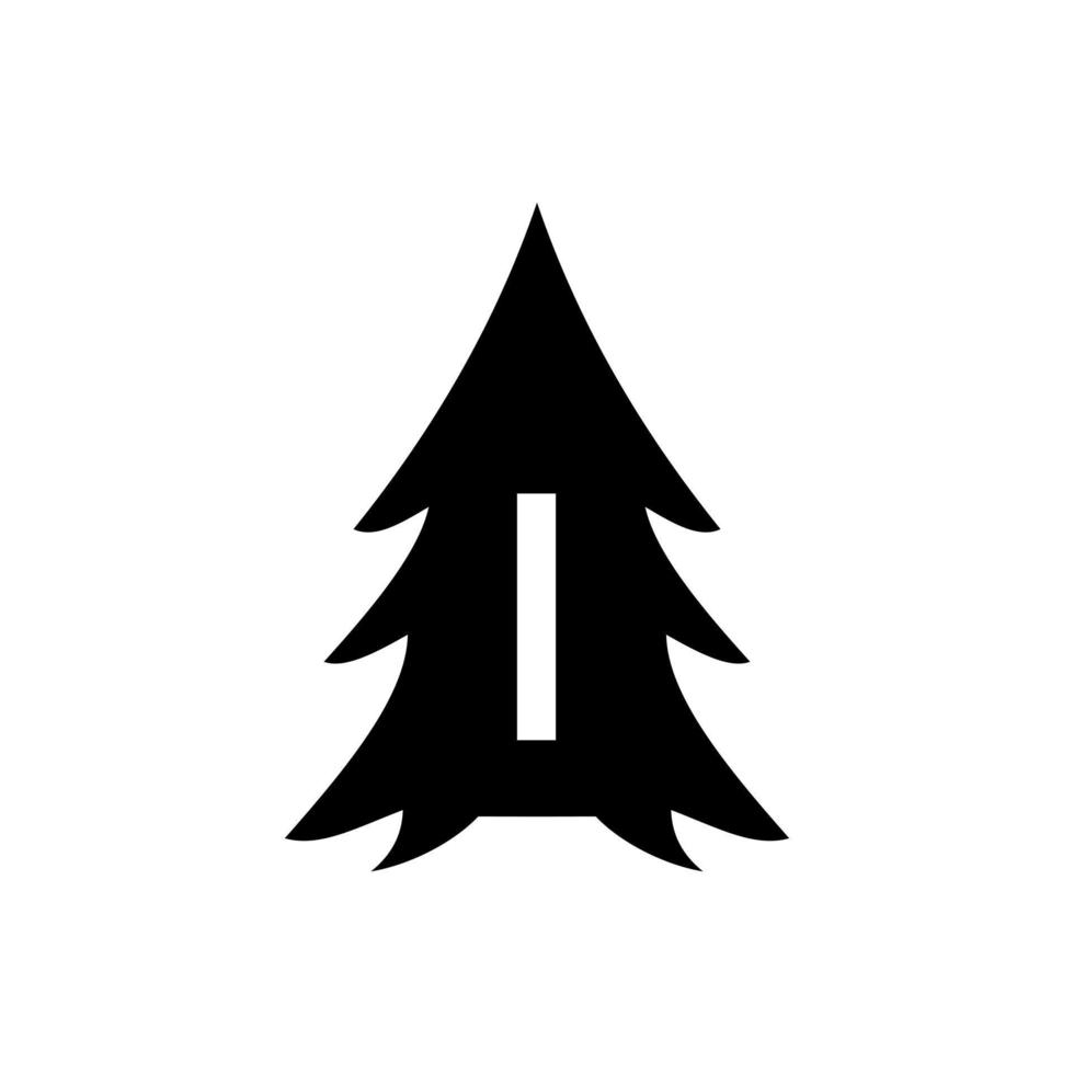 brief ik pijnboom boom logo ontwerp vector