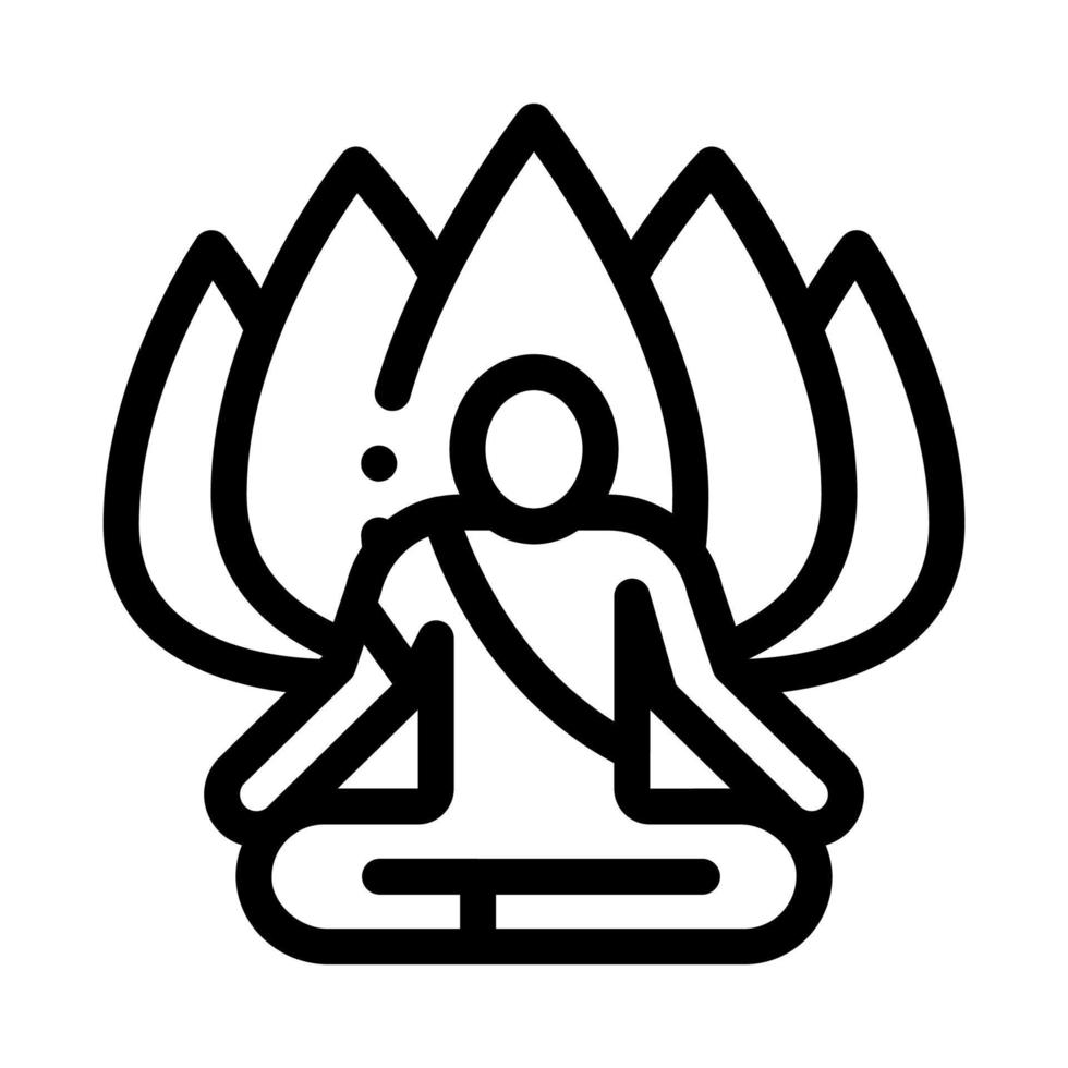 sjamaan van meditatie vector schets illustratie