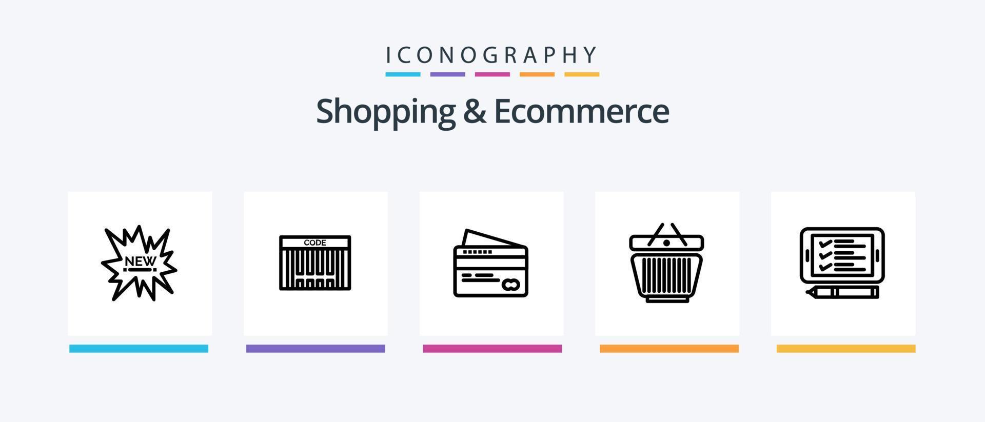 boodschappen doen en ecommerce lijn 5 icoon pak inclusief pakket. label. veiling. kwaliteit label. prijs label. creatief pictogrammen ontwerp vector