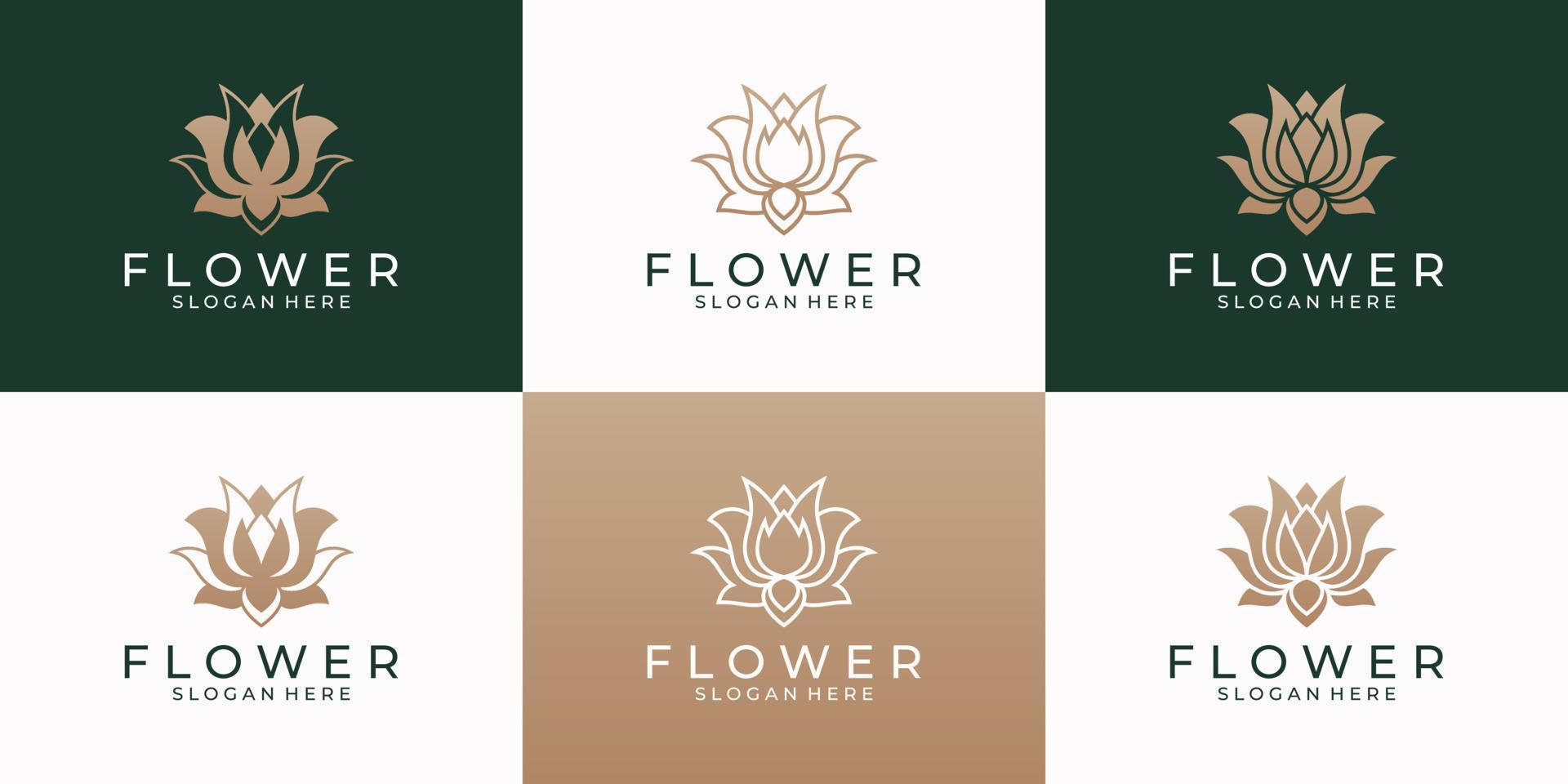 schoonheid lotus bloem logo ontwerp sjabloon. luxe logo ontwerp verzameling voor branding, spa, salon en huid zorg. vector