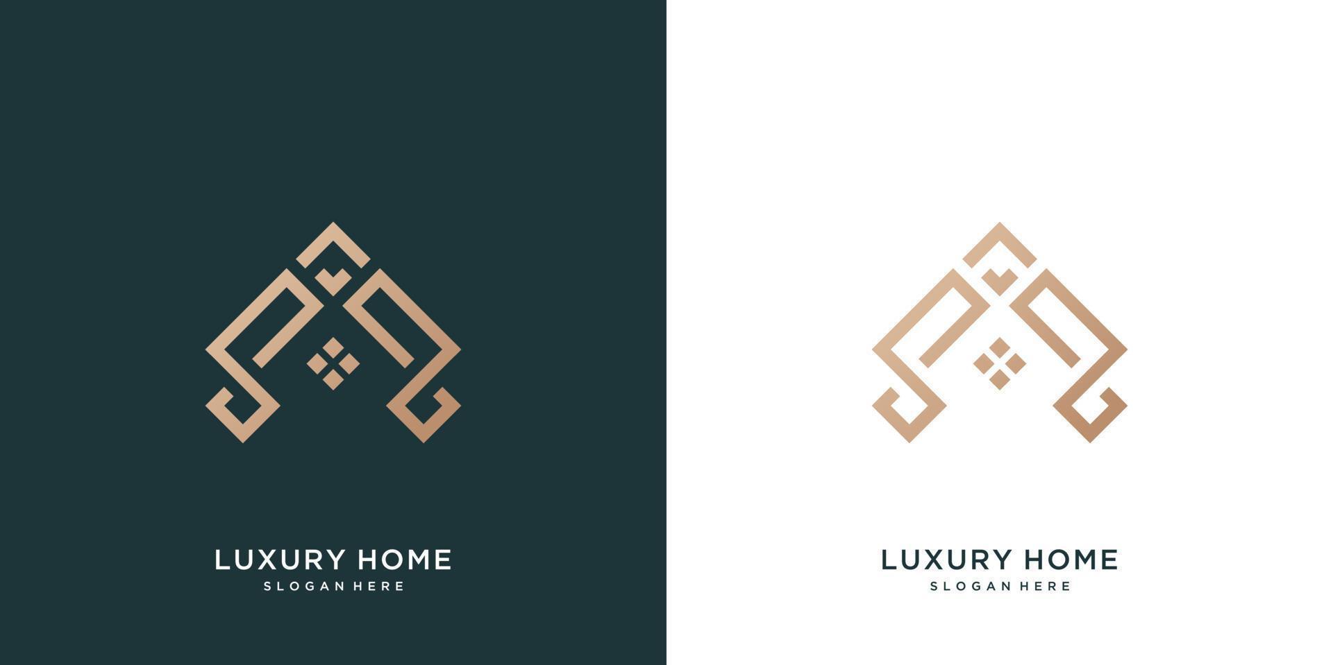 minimalistische elegant huis ontwerp logo inspiratie vector