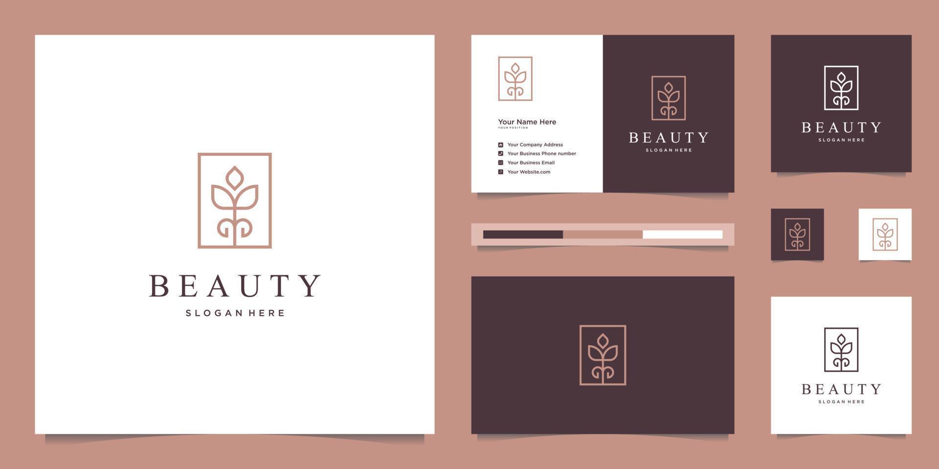 elegant abstract bloemen inspirerend schoonheid, yoga en spa. logo ontwerp en bedrijf kaart vector