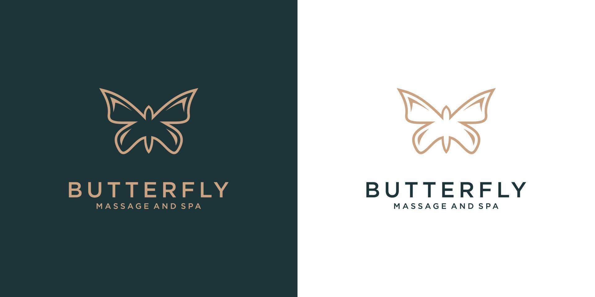 luxe vlinder logo ontwerp inspiratie vector