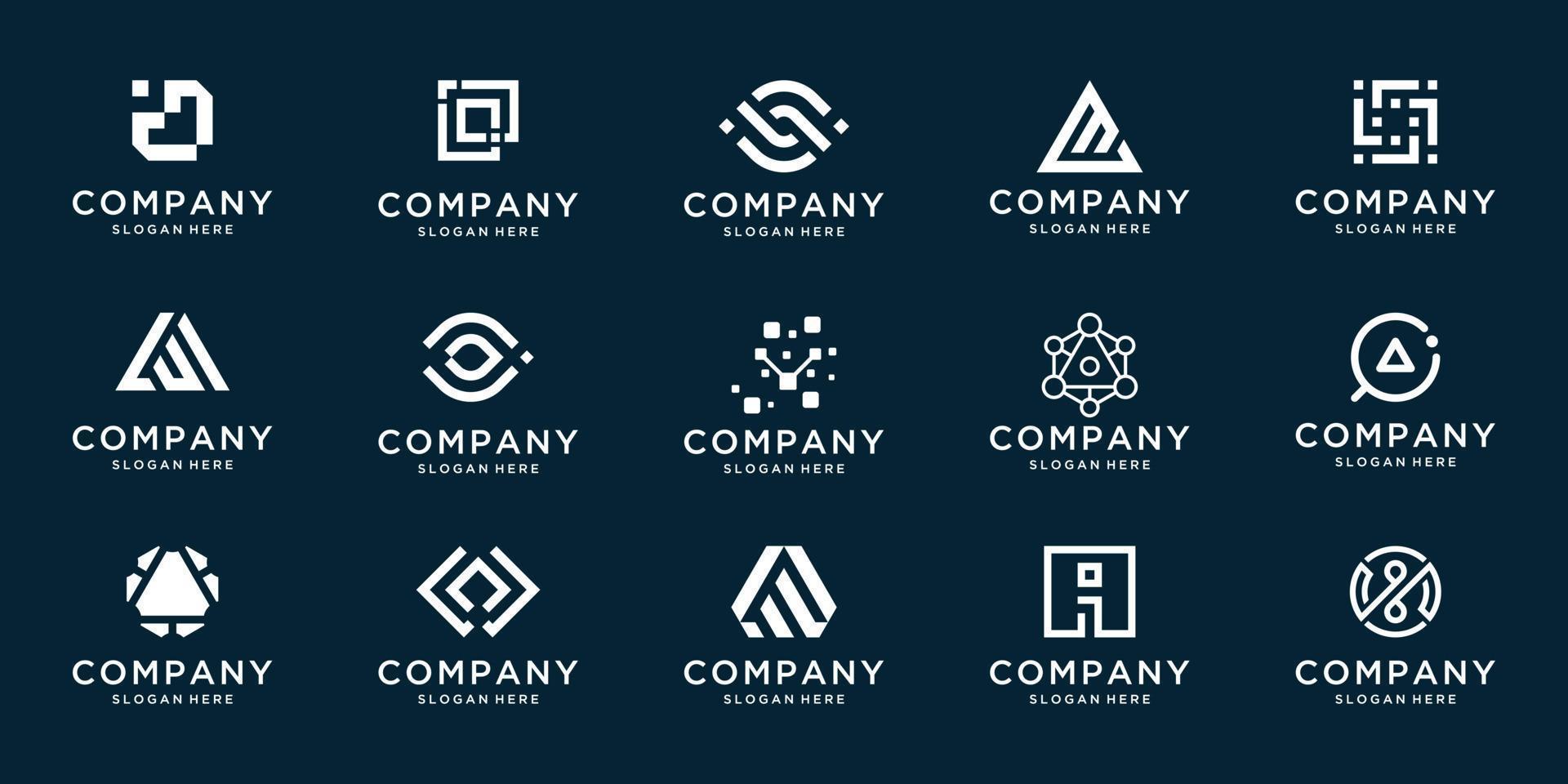 verzameling logotype brief of eerste met abstract symbool bedrijf. vector