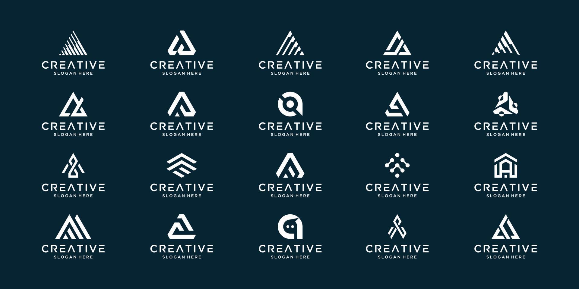 reeks creatief verzameling brief een logo ontwerp sjabloon. creatief idee symbool voor persoonlijk branding, bedrijf, bedrijf, enz. vector