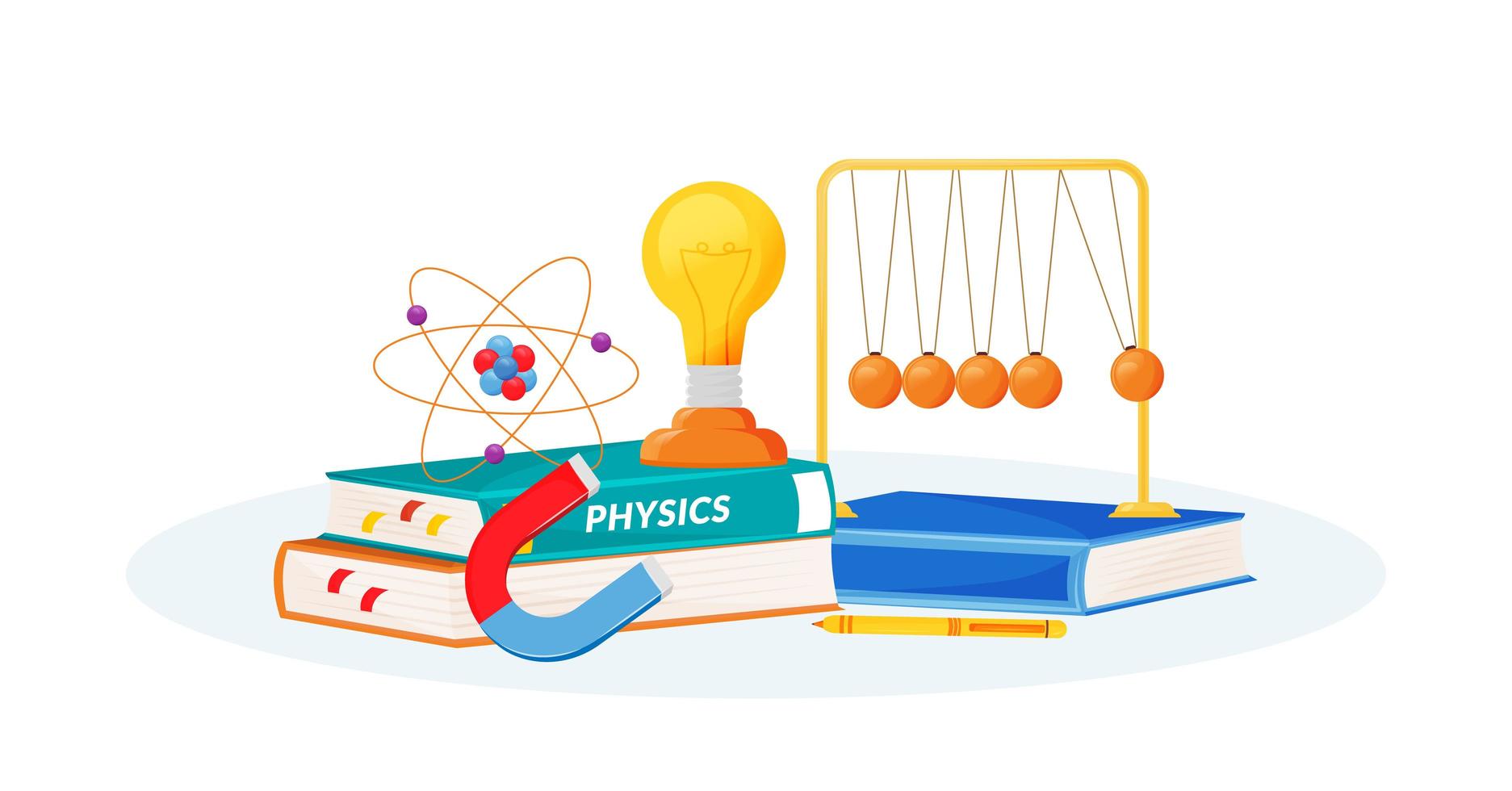 natuurkundebenodigdheden en boeken vector