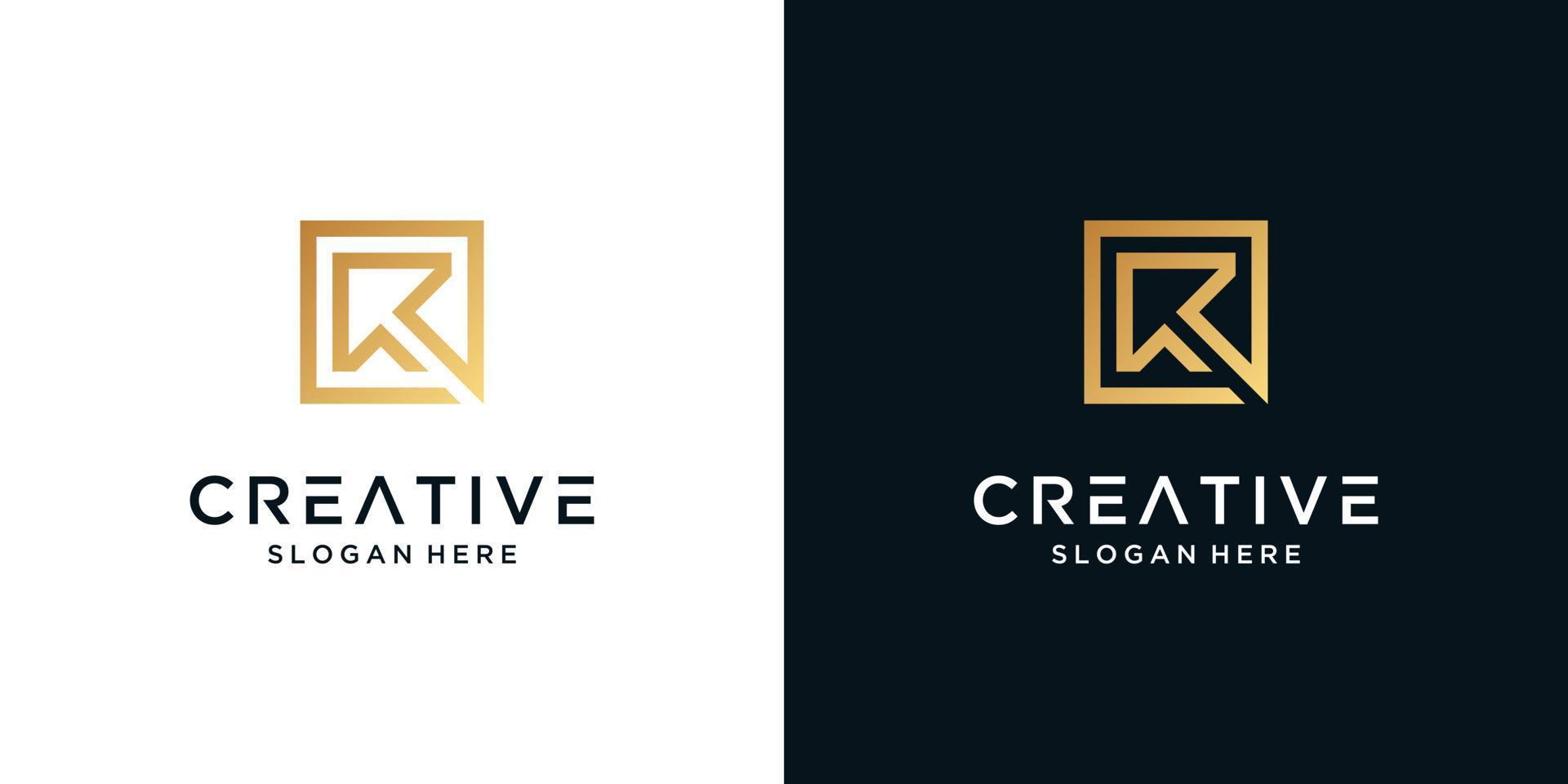 luxe brief r logo ontwerp monogram vector