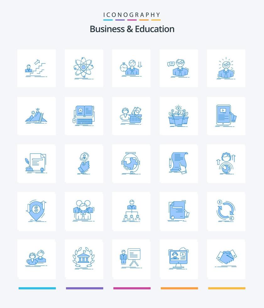 creatief bedrijf en onderwijs 25 blauw icoon pak zo net zo wetenschapper. professor. natuurkunde. tijd. verdrietig vector