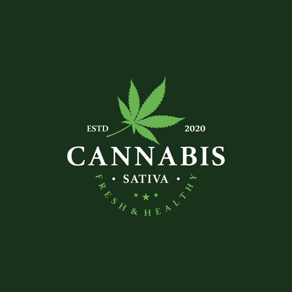 marihuana Gezondheid medisch hennep logo ontwerpen vector hennep cbd olie extract groen blad