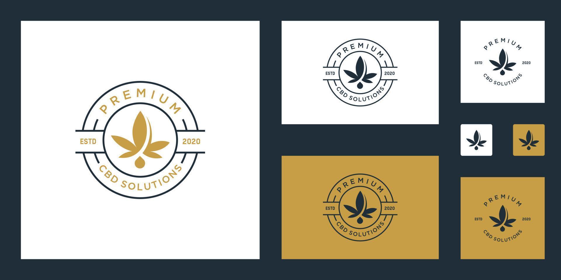 cbd, marihuana, hennep, premie logo ontwerp inspiratie vector