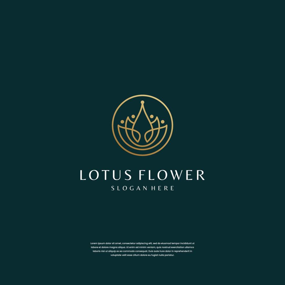 minimalistische lotus bloem logo ontwerp inspiratie vector