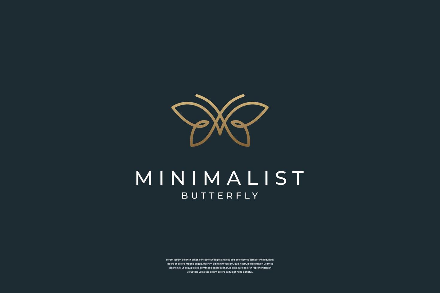 minimalistische elegant vlinder logo ontwerp met voering vector